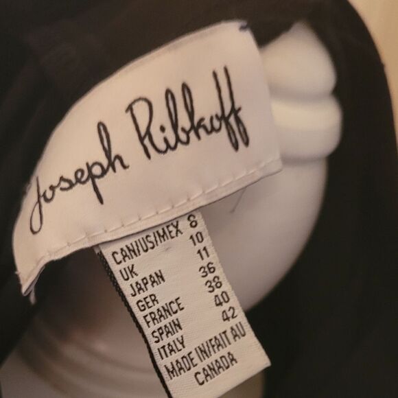 JOSEPH RIBCOFF BLACK CROSSOVER TUNIC WITH FAUX LEATHER TRIM - Picture 6 of 8